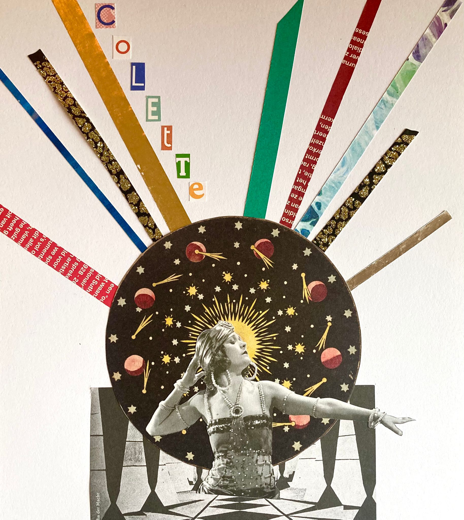 Collage de Paperplay illustrant La Vagabonde de Colette pour les Editions Alouettes